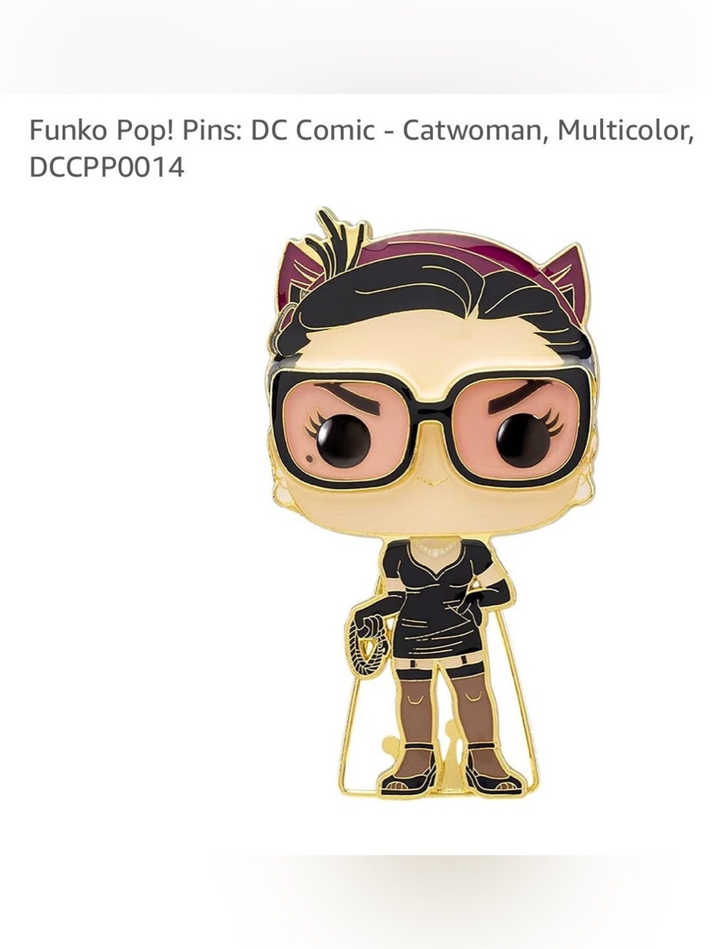 Funko Catwoman Enamel Pin in Black, Pink and Gold- new in box